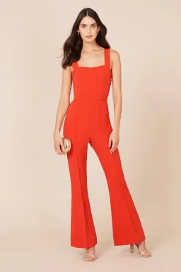 Rebecca Vallance Lamour Jumpsuit Red Size 6  for rent on The Volte - image 1