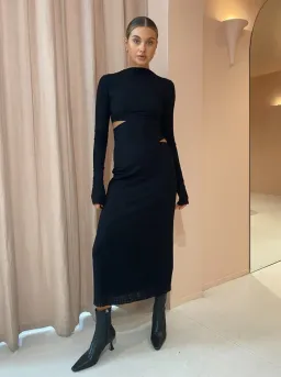 Camilla and Marc Ellsworth Midi Dress Black Size 6 for rent on The Volte - image 1