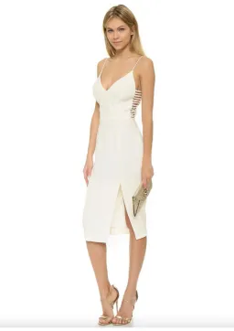 Zimmermann Crepe Harness Midi Dress White Size 8 for rent on The Volte - image 1