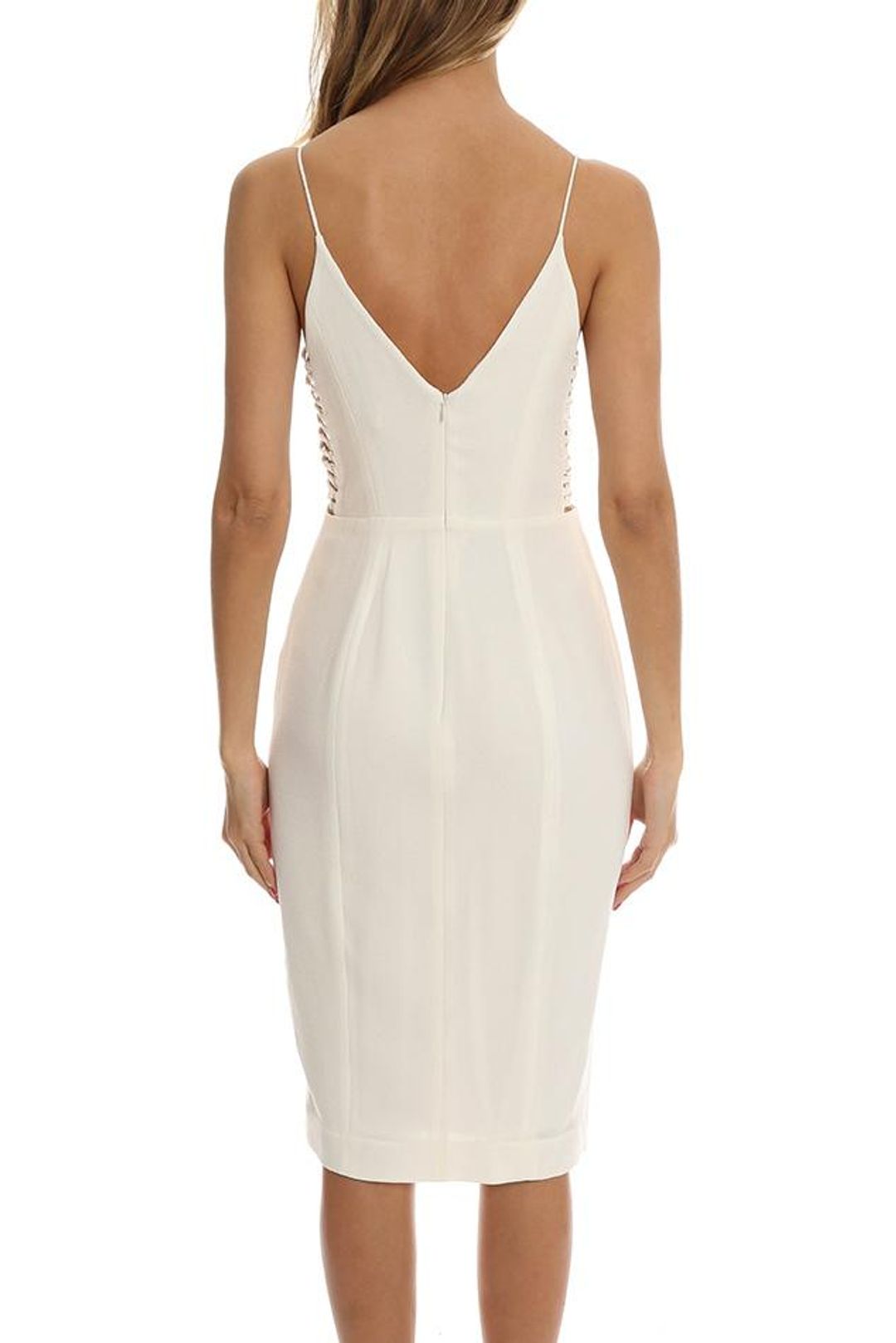 Zimmermann Crepe Harness Midi Dress White Size 8 for rent on The Volte - main image
