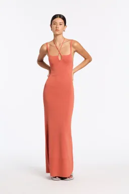Sir the Label Nadja Midi Dress Coral Pink Size AU 6 for rent on The Volte - image 1