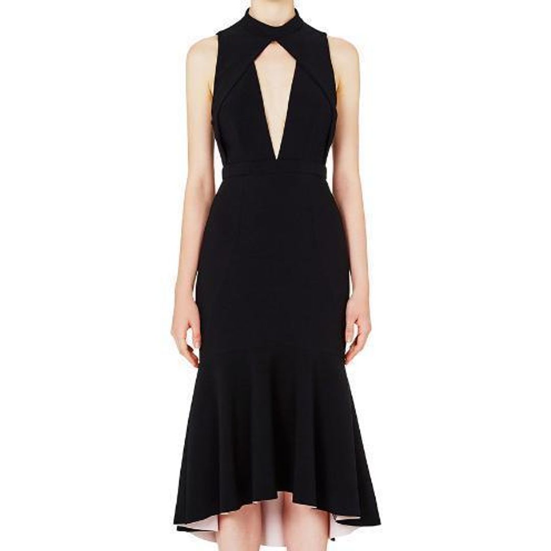 Rebecca Vallance Goldie Deep V Dress for rent on The Volte - main image