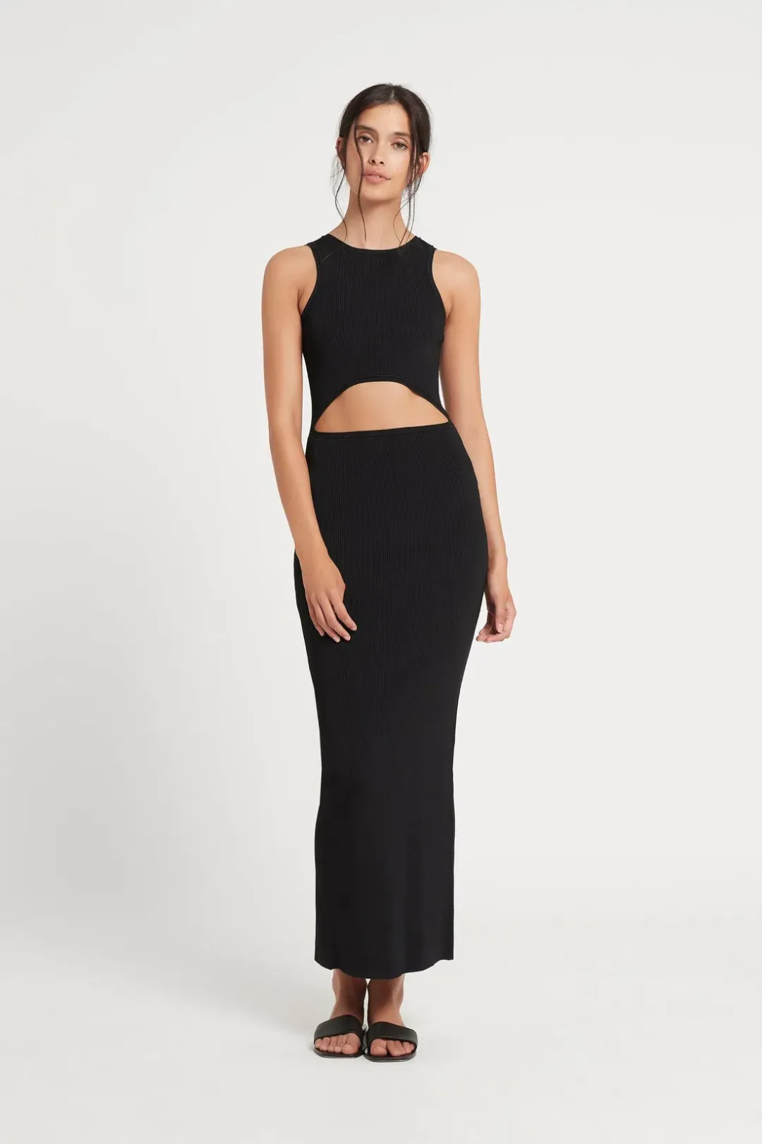 Sir The Label Ingrid Cut Out Midi Dress Black Size 8 for rent on The Volte - main image