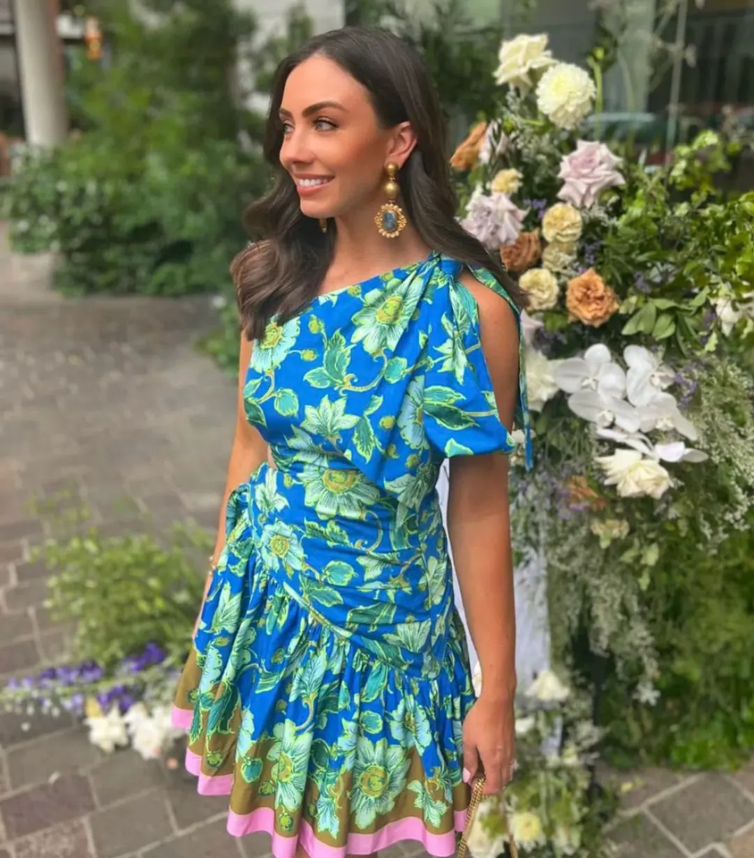 Alemais Winnie Mini Dress Blue Print Size 6 for rent on The Volte - main image