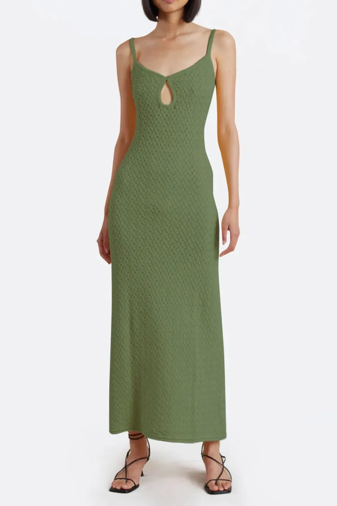 Bec & Bridge Effie Knit Key Maxi Dress Sage Size 8 for rent on The Volte - main image