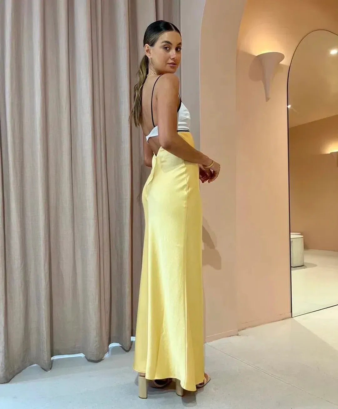 Bec & Bridge Nadia Bustier Maxi Dress in Multi Yellow Size 8  for rent on The Volte - main image