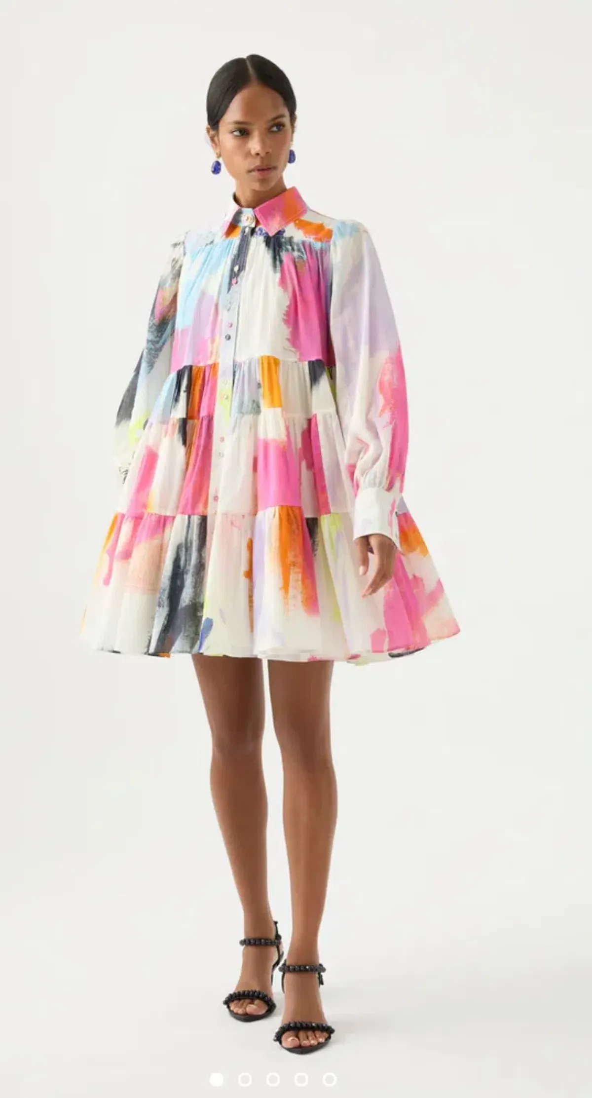 Aje Vie Multi Coloured Smock Mini Dress Multi Size 10  for rent on The Volte - main image