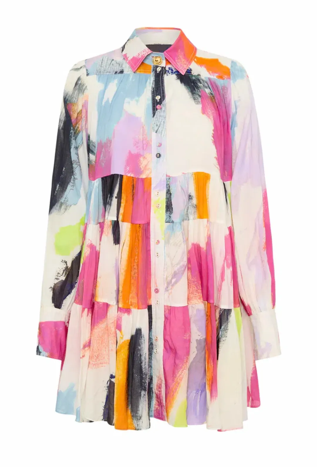 Aje Vie Multi Coloured Smock Mini Dress Multi Size 10  for rent on The Volte - main image