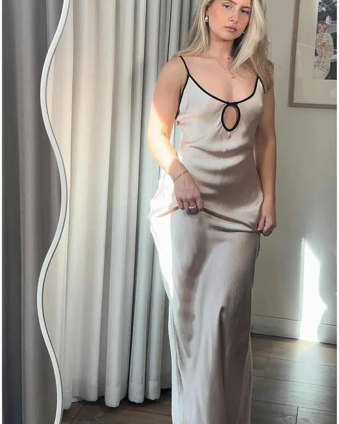 Bec & Bridge Kara Keyhole Dress Sand Size 10  for rent on The Volte - main image