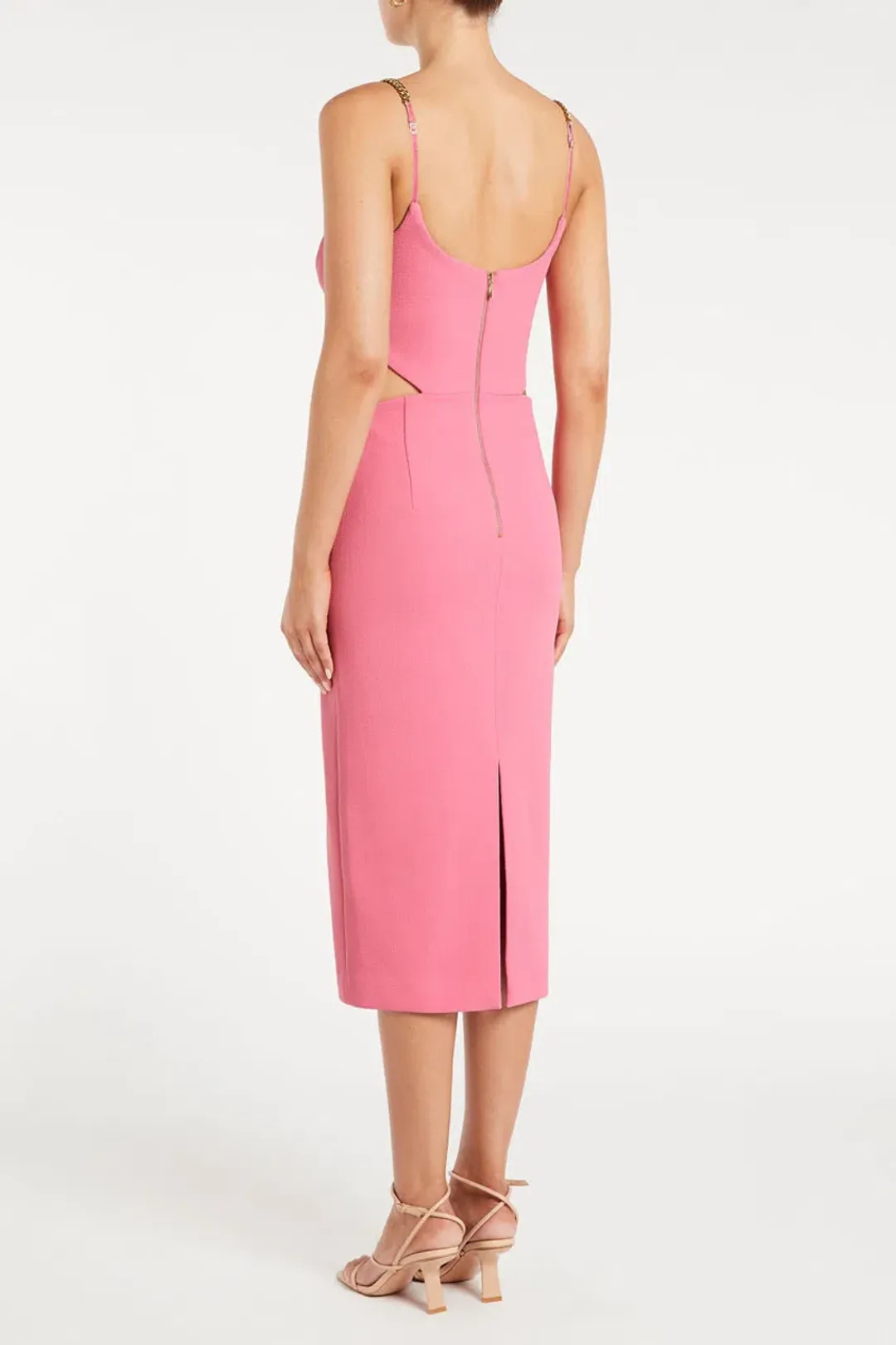 Rebecca Vallance Dulce Amore Midi Dress Pink Size 6 for rent on The Volte - main image