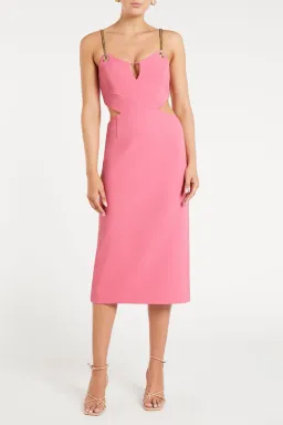 Rebecca Vallance Dulce Amore Midi Dress Pink Size 10 for rent on The Volte - image 1