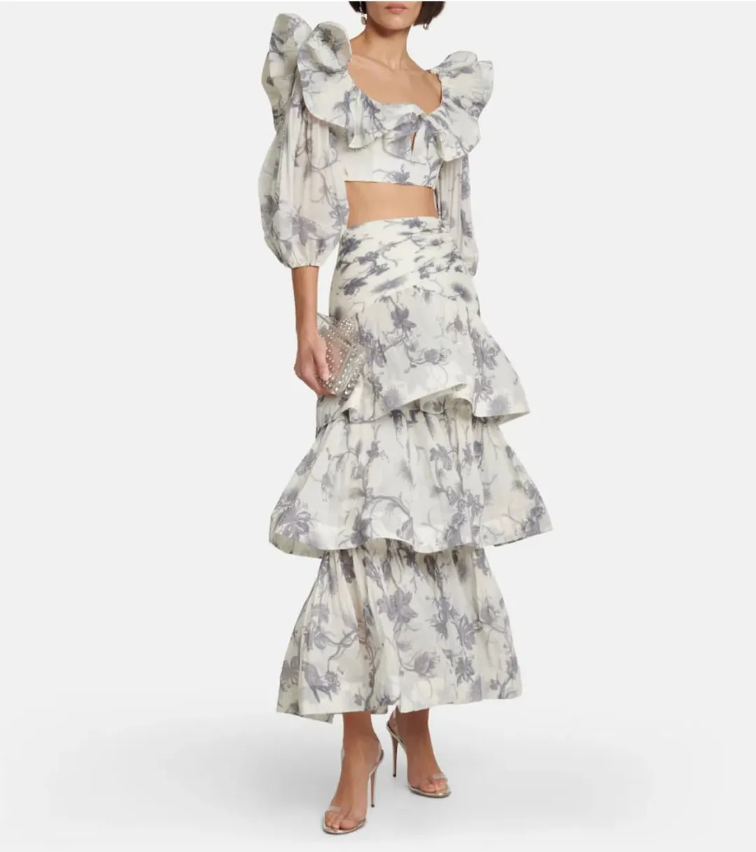 Zimmermann Kiera Set Top & Skirt White Size 4 for rent on The Volte - main image
