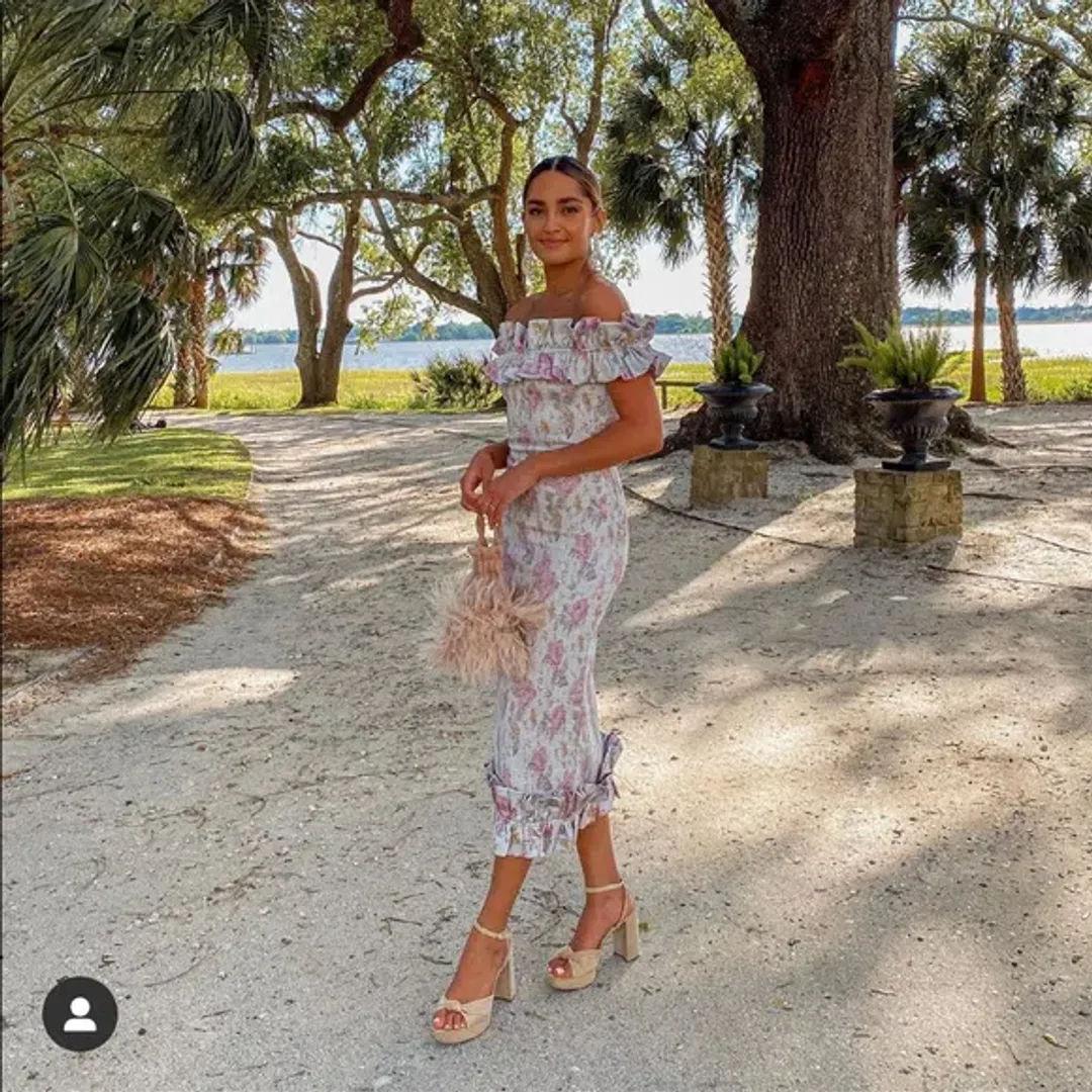 V. Chapman - The Lilac Dress in Floral - Size AU 10 for rent on The Volte - main image
