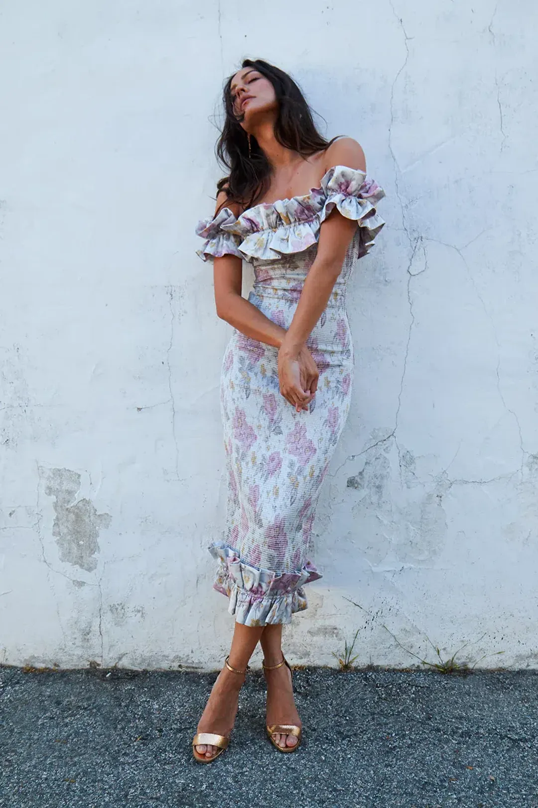 V. Chapman - The Lilac Dress in Floral - Size AU 10 for rent on The Volte - main image