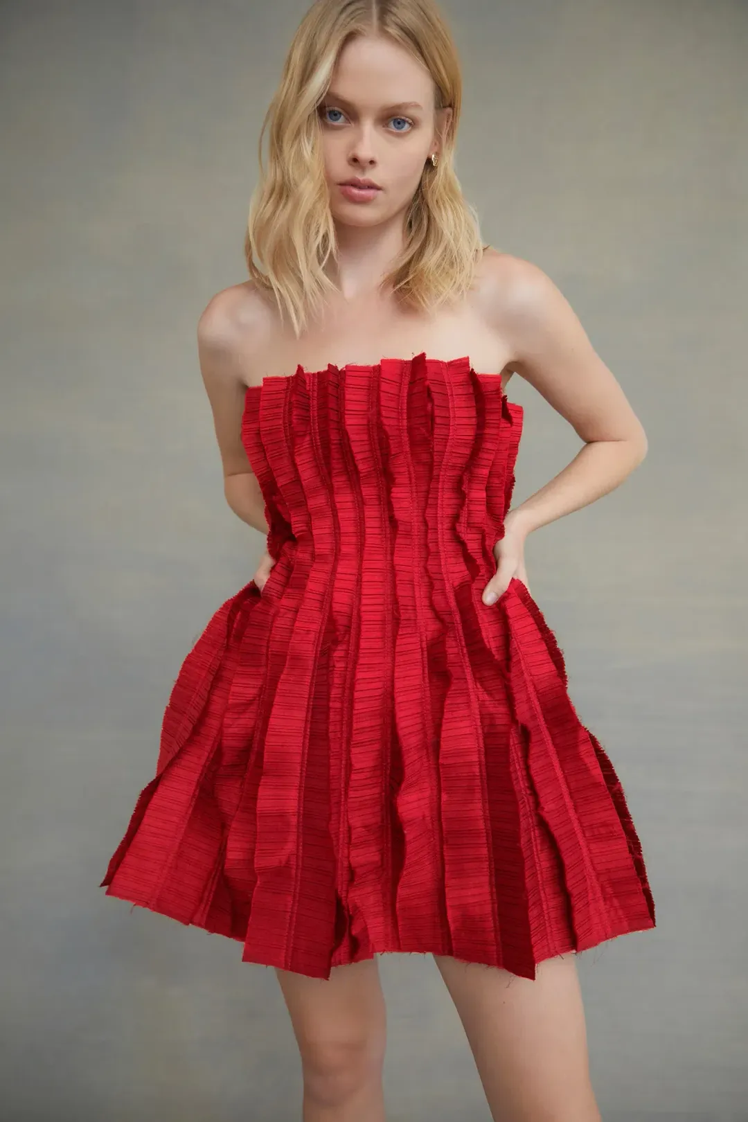 Aje Hybrid Mini Dress Red Size  for rent on The Volte - main image