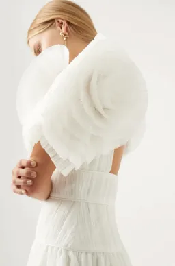 Aje Expressive Pleated Maxi Dress Ivory Size 8 / S for rent on The Volte - image 4