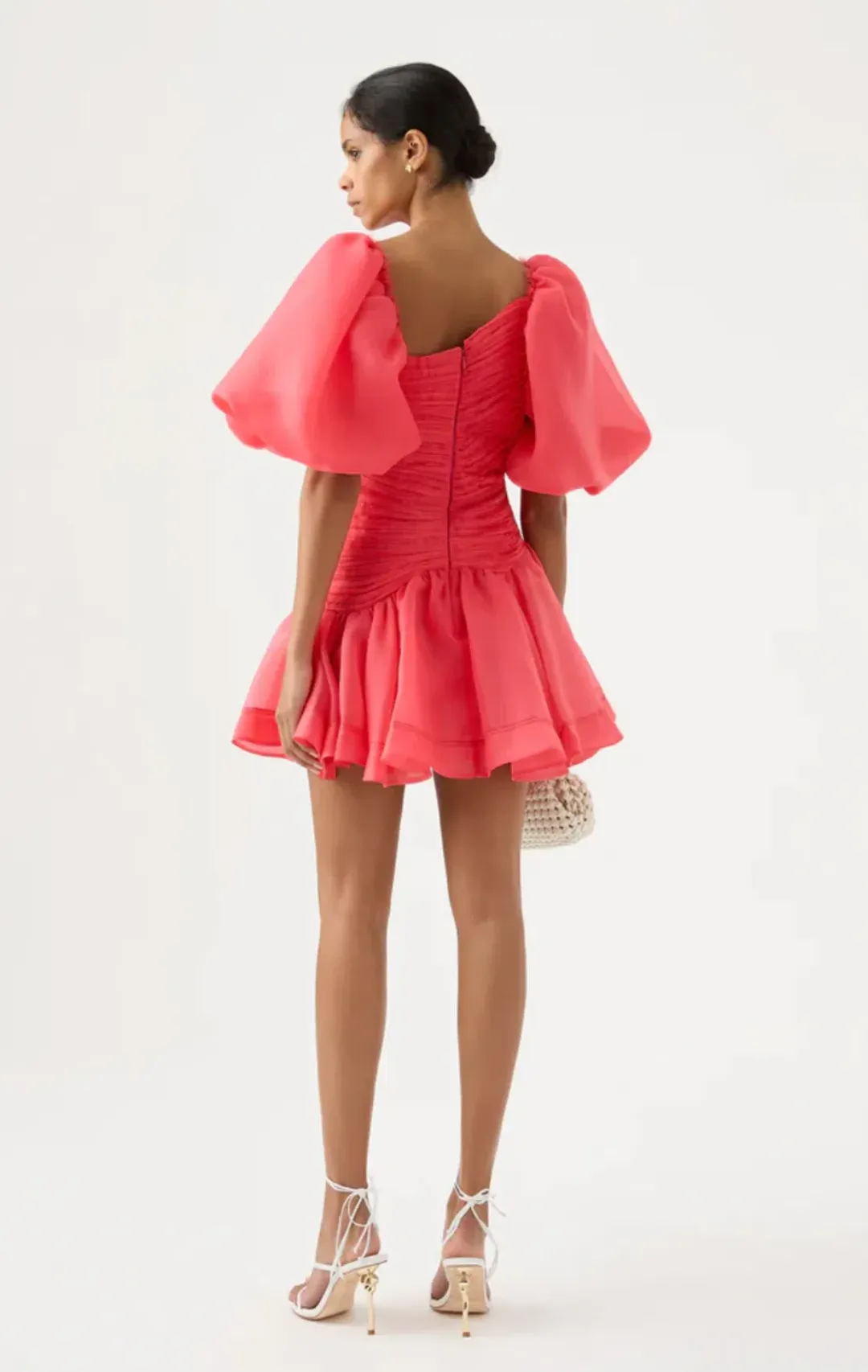 Aje Joan Puff Sleeve Mini Dress Pink Size 10 / M for rent on The Volte - main image