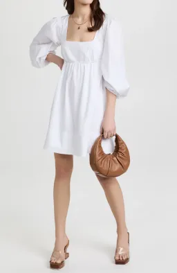 Staud Sophie Babydoll Mini Dress White Size 8 for rent on The Volte - image 1