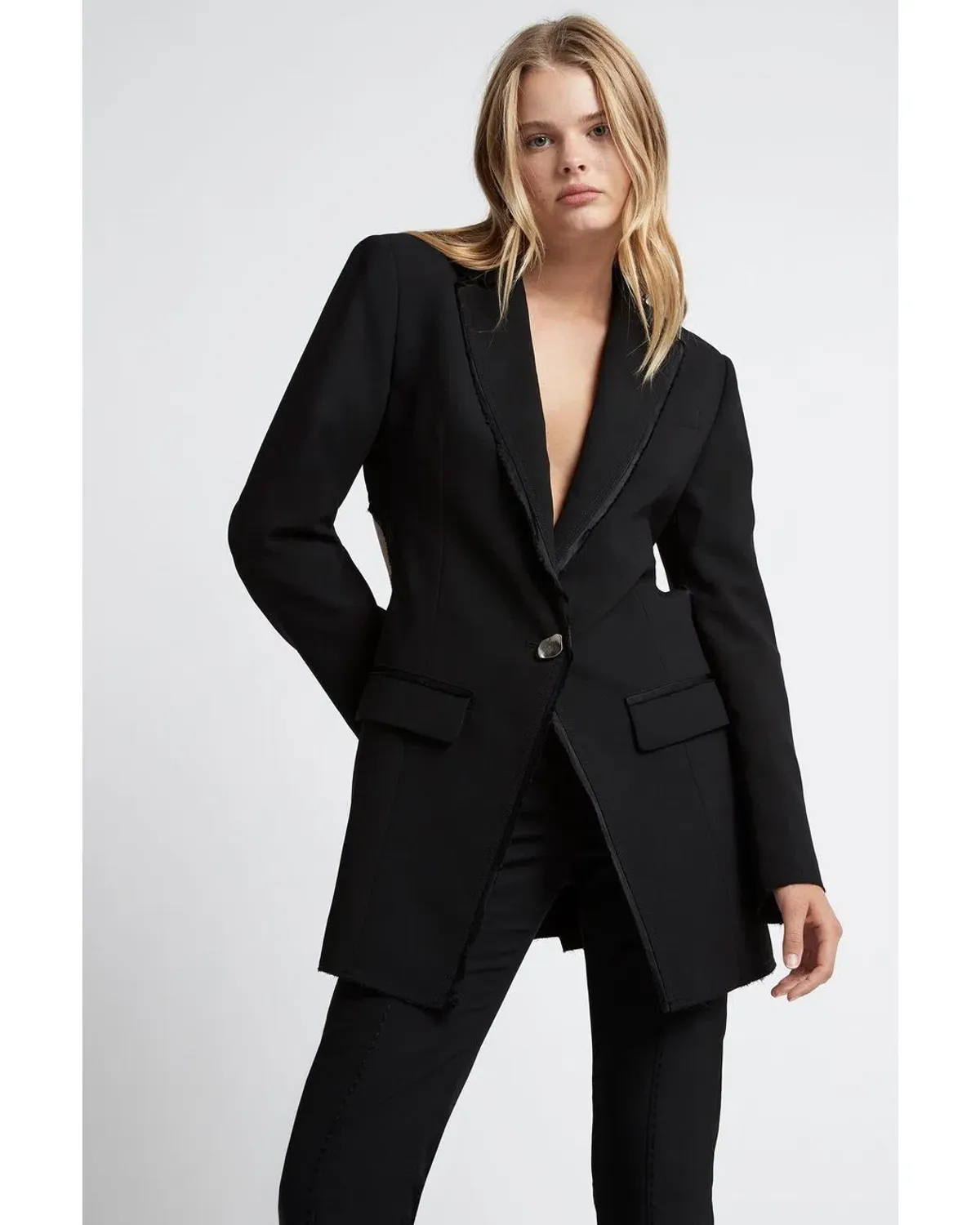 Aje Universal Cutout Blazer Black for rent on The Volte - main image