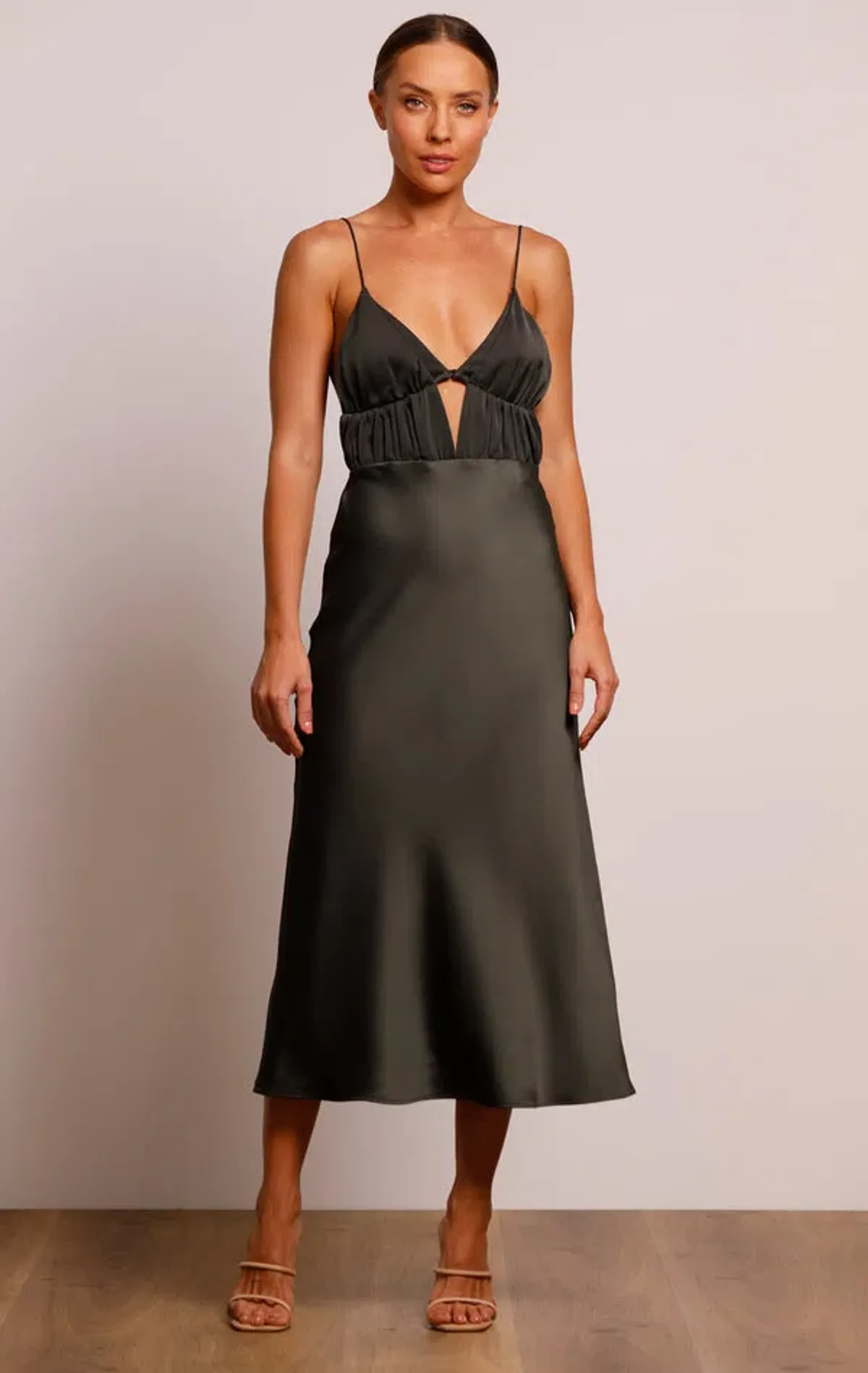 Pasduchas Pinnacle Slip Midi Dress Combat Size 8  for rent on The Volte - main image
