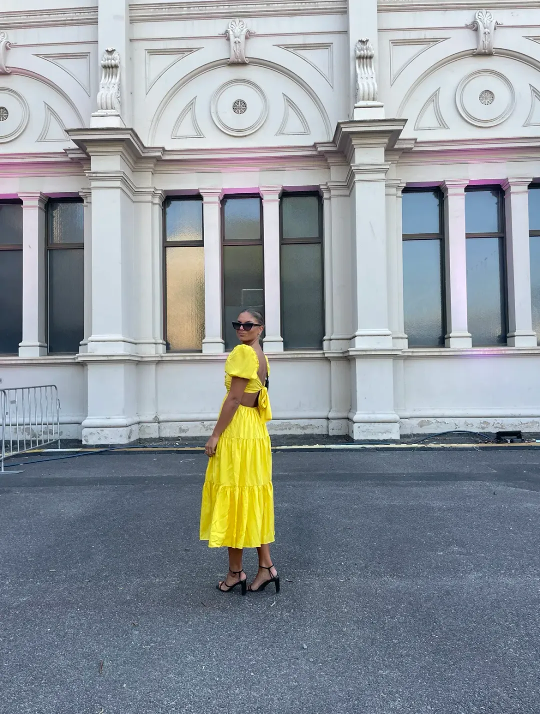Rebecca Vallance Izzy Midi Dress Yellow Size AU 10 for rent on The Volte - main image