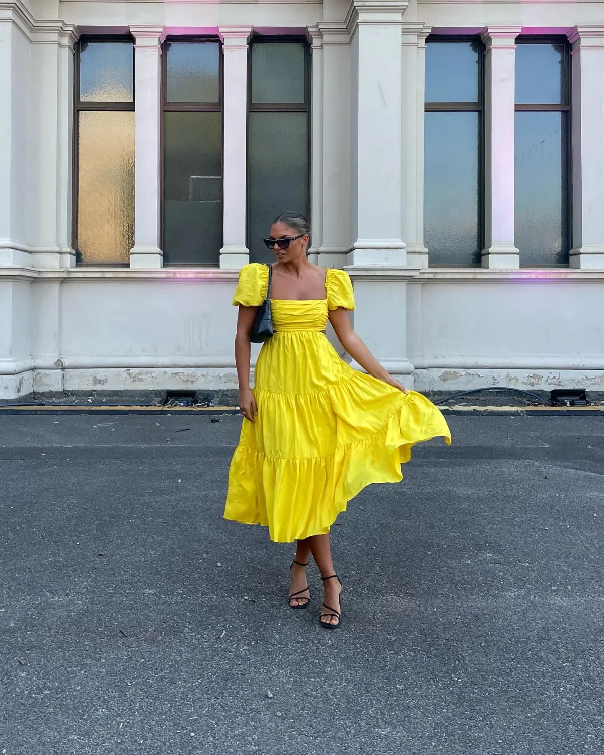 Rebecca Vallance Izzy Midi Dress Yellow Size AU 10 for rent on The Volte - main image