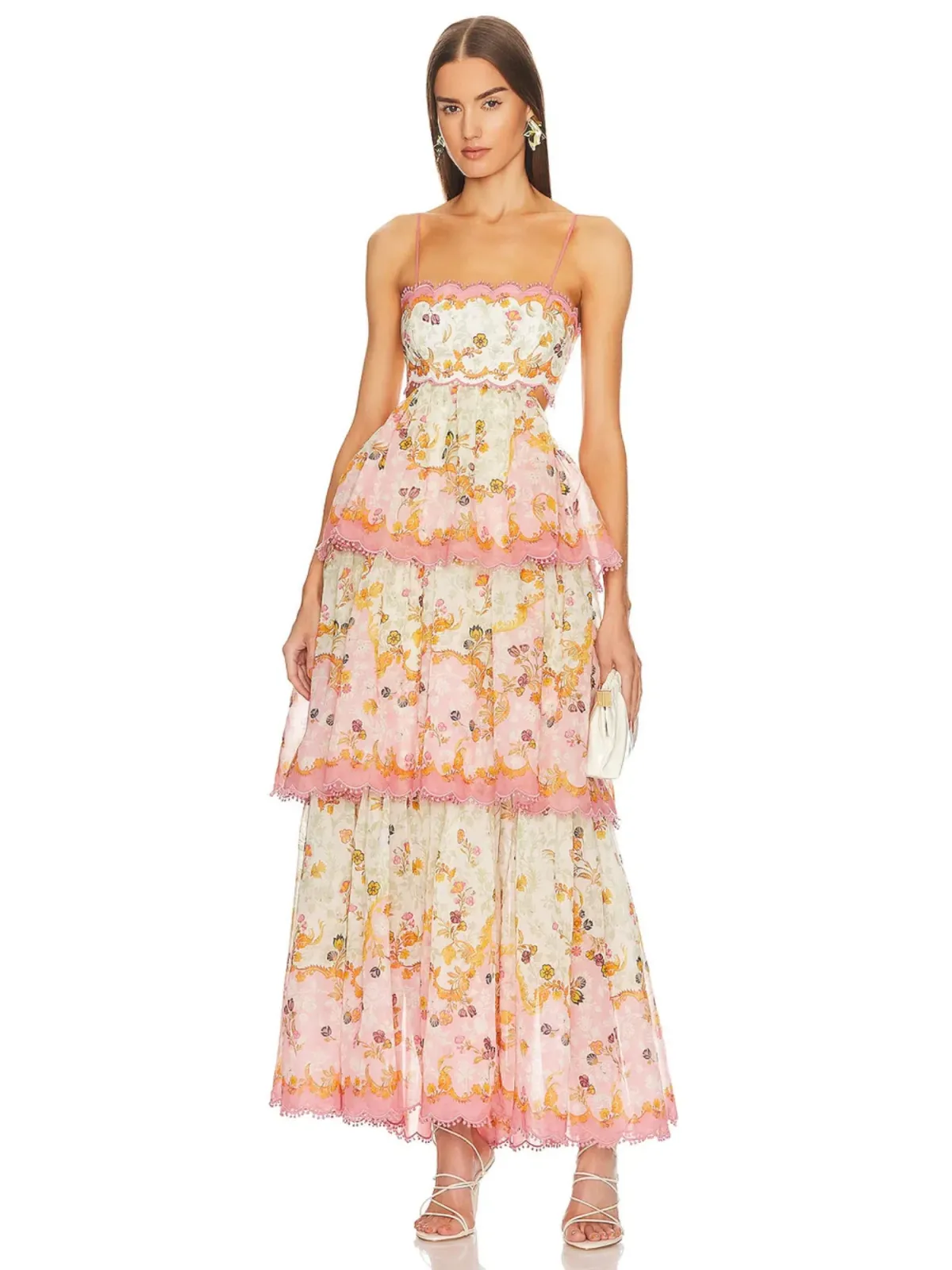Zimmermann Laurel Frill Midi Dress Floral Size 2 / AU 12 for rent on The Volte - main image
