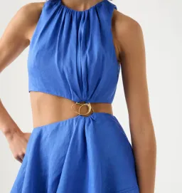 Aje Wave Cut Out Ring Midi Dress Marine Blue Size 6 / XS for rent on The Volte - image 2
