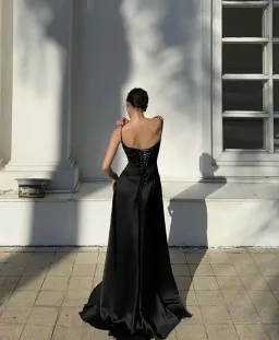 House of CB Anabella Lace Up Corset Maxi Dress in Black Size M / AU 10 for rent on The Volte - image 4