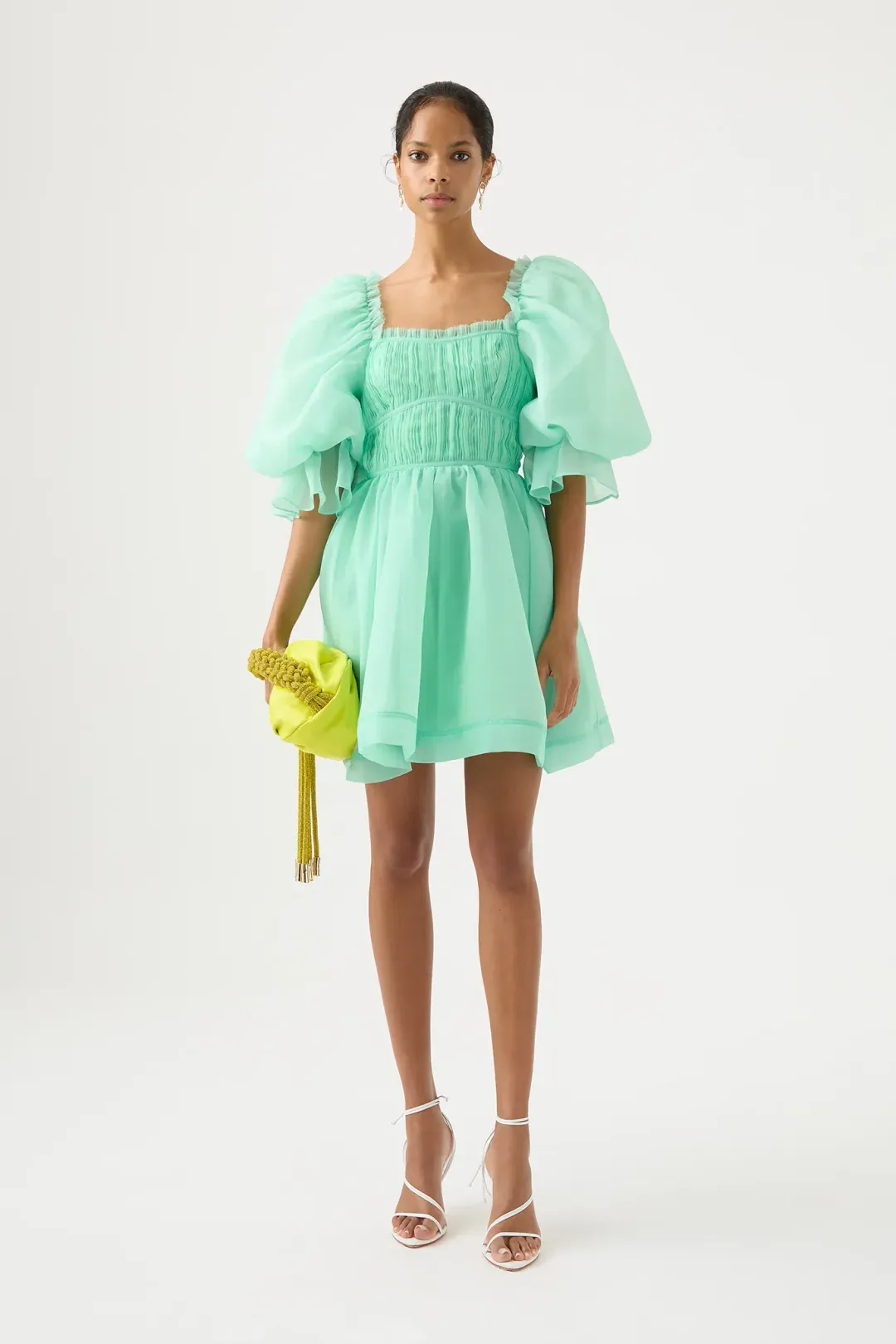 Aje Astrid Tie Back Mini Dress Green Size 12 / L for rent on The Volte - main image