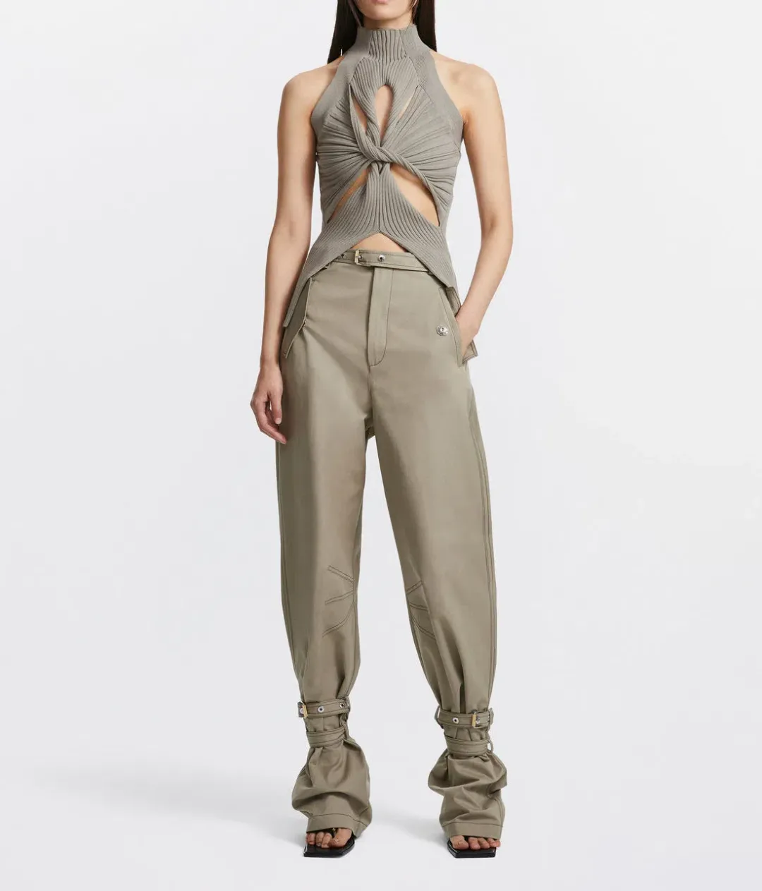 Dion Lee Muscular Twist Tank in Stone Size 8 / S for rent on The Volte - main image