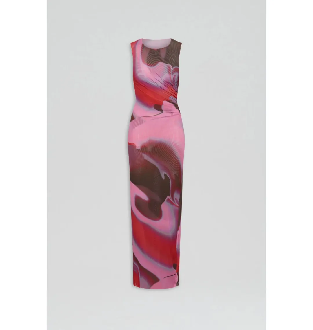 Scanlan Theodore Italian Watercolour Dress Raspberry Size AU 10 for rent on The Volte - main image