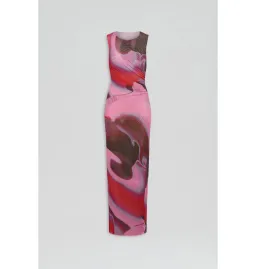 Scanlan Theodore Italian Watercolour Dress Raspberry Size AU 10 for rent on The Volte - image 3