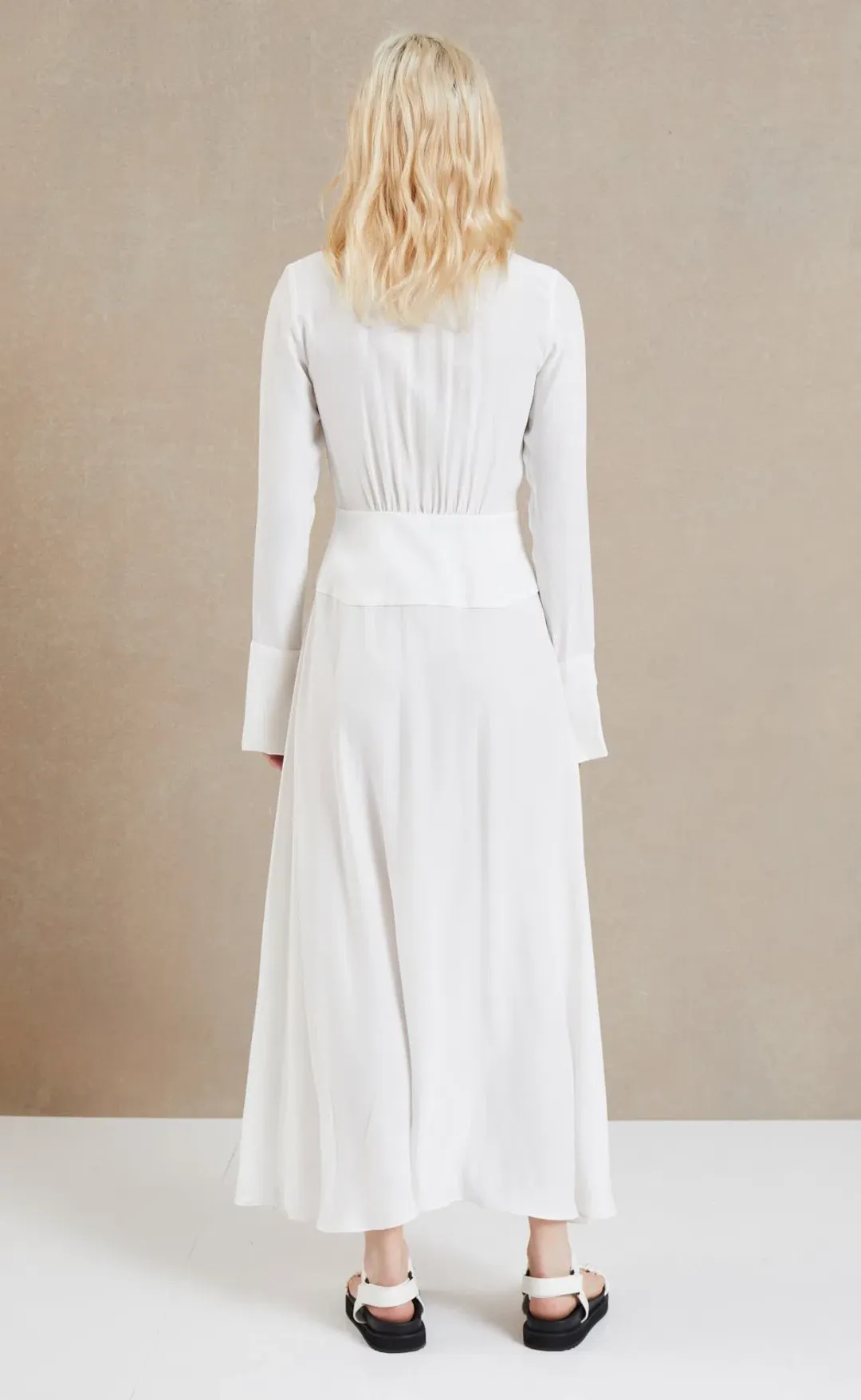 Bec & Bridge Raye Long Sleeve Maxi Dress Ivory Size 12  for rent on The Volte - main image