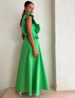 By Nicola Adrift Midi Dress in Parakeet Green Size 12 for rent on The Volte - image 3
