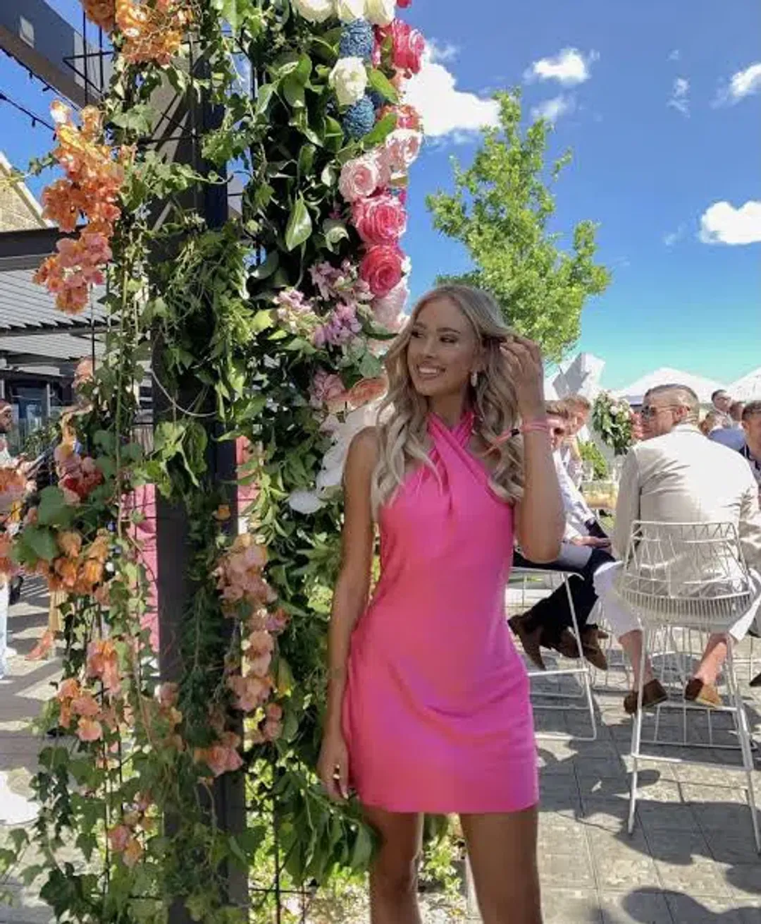 Natalie Rolt Effie Mini Dress Pink Size 0 for rent on The Volte - main image