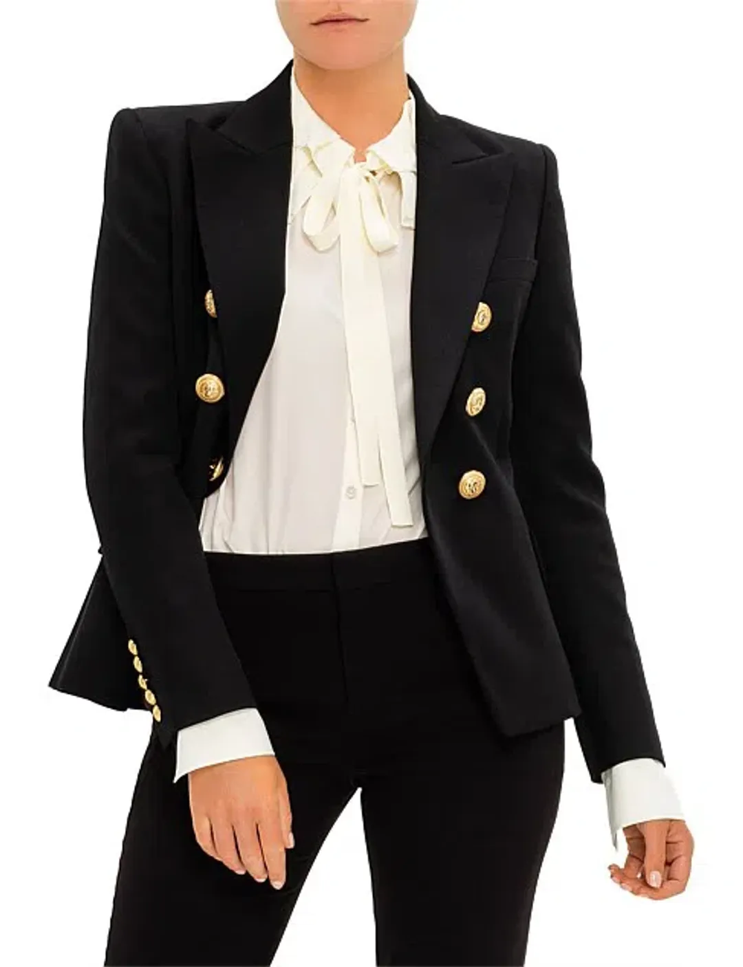 Balmain Double-breasted Wool-twill Blazer With Gold Buttons Size 40/Au 12  for rent on The Volte - main image