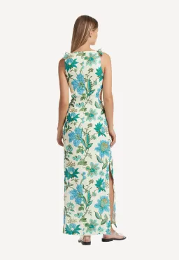 Sir The Label Alexandre Cut Out Midi Dress Blue Floral Size 0/ AU 6 for rent on The Volte - image 2