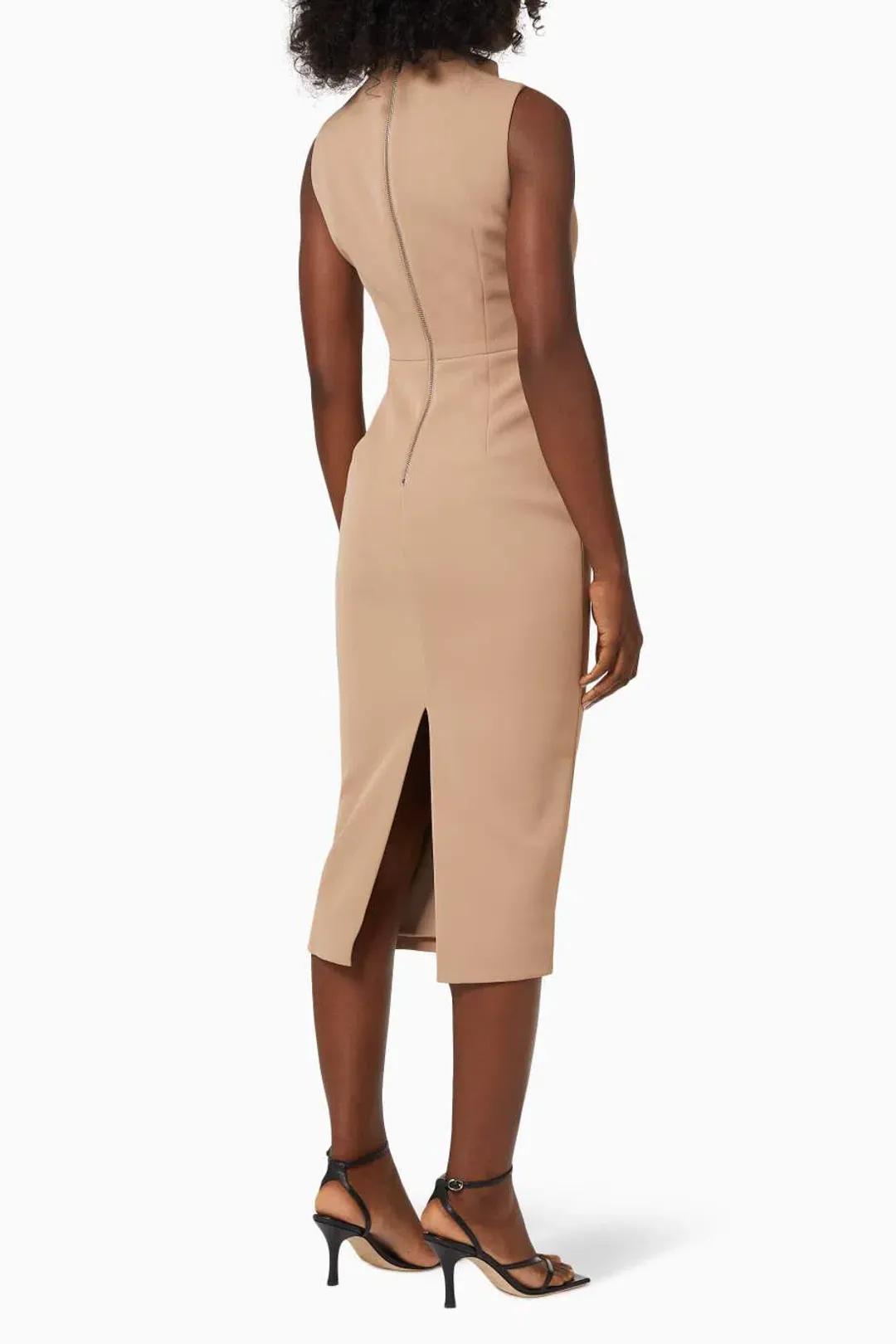 Mossman Edge of Glory Midi Dress Tan Size 10 for rent on The Volte - main image