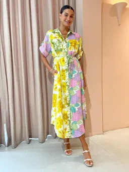 Alemais Elora Patchwork Shirtdress Multi Floral Size 6 for rent on The Volte - image 1