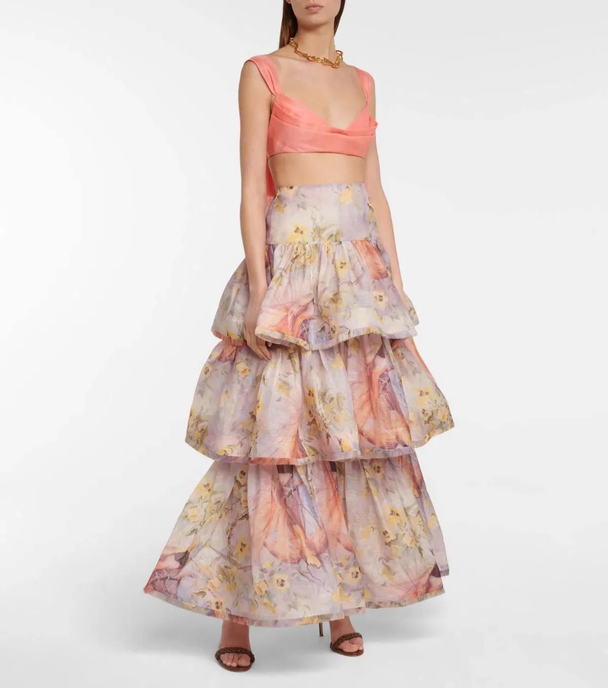 Zimmermann Botanica Frayed Edge Skirt Birds of Paradise Print Size 0 / AU 8 for rent on The Volte - main image