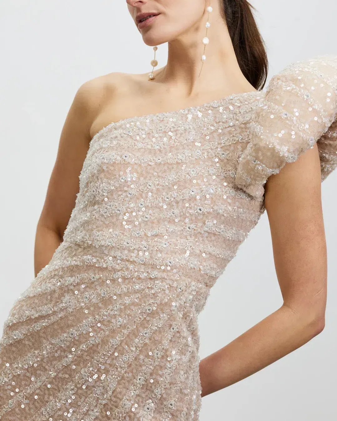 Rachel Gilbert Phoebe Mini Dress Nude Size AU 8 for rent on The Volte - main image