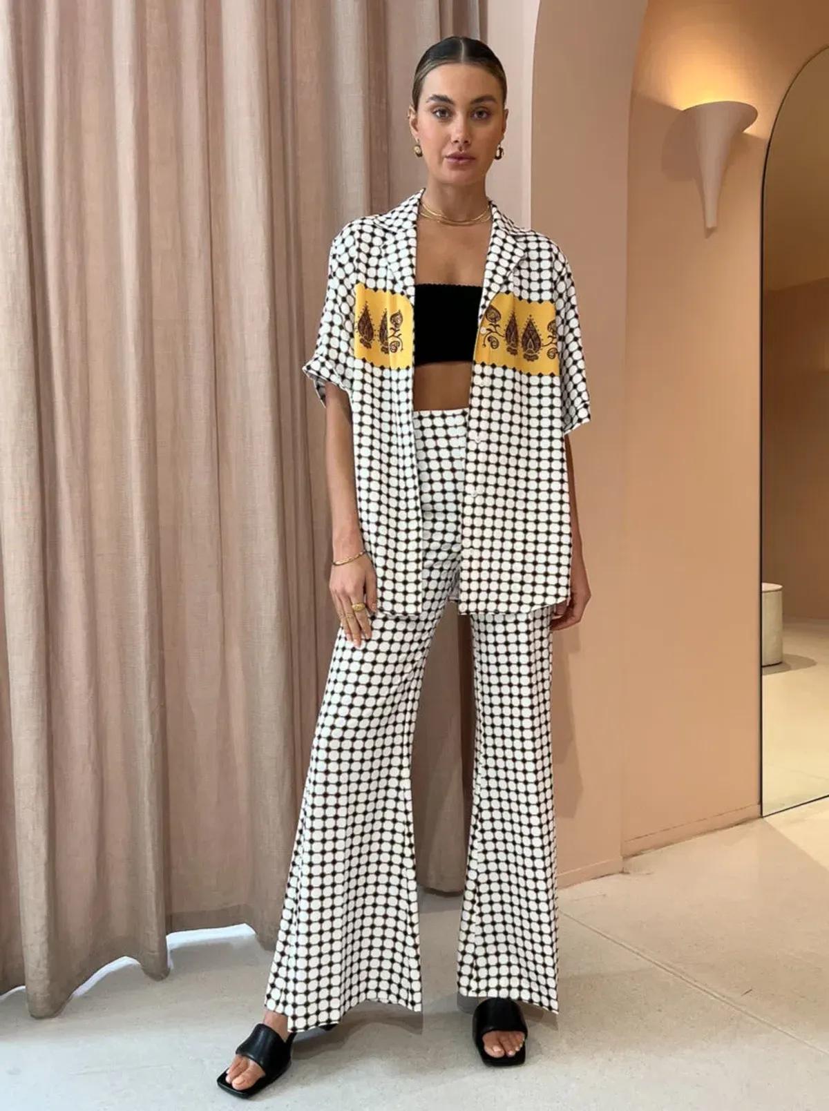 Camilla & Marc Rivoli Shirt & Pants Set Print Size 4 for rent on The Volte - main image