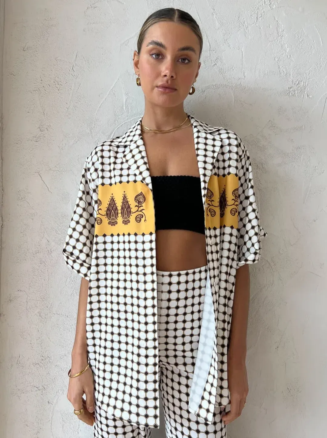 Camilla & Marc Rivoli Shirt & Pants Set Print Size 4 for rent on The Volte - main image