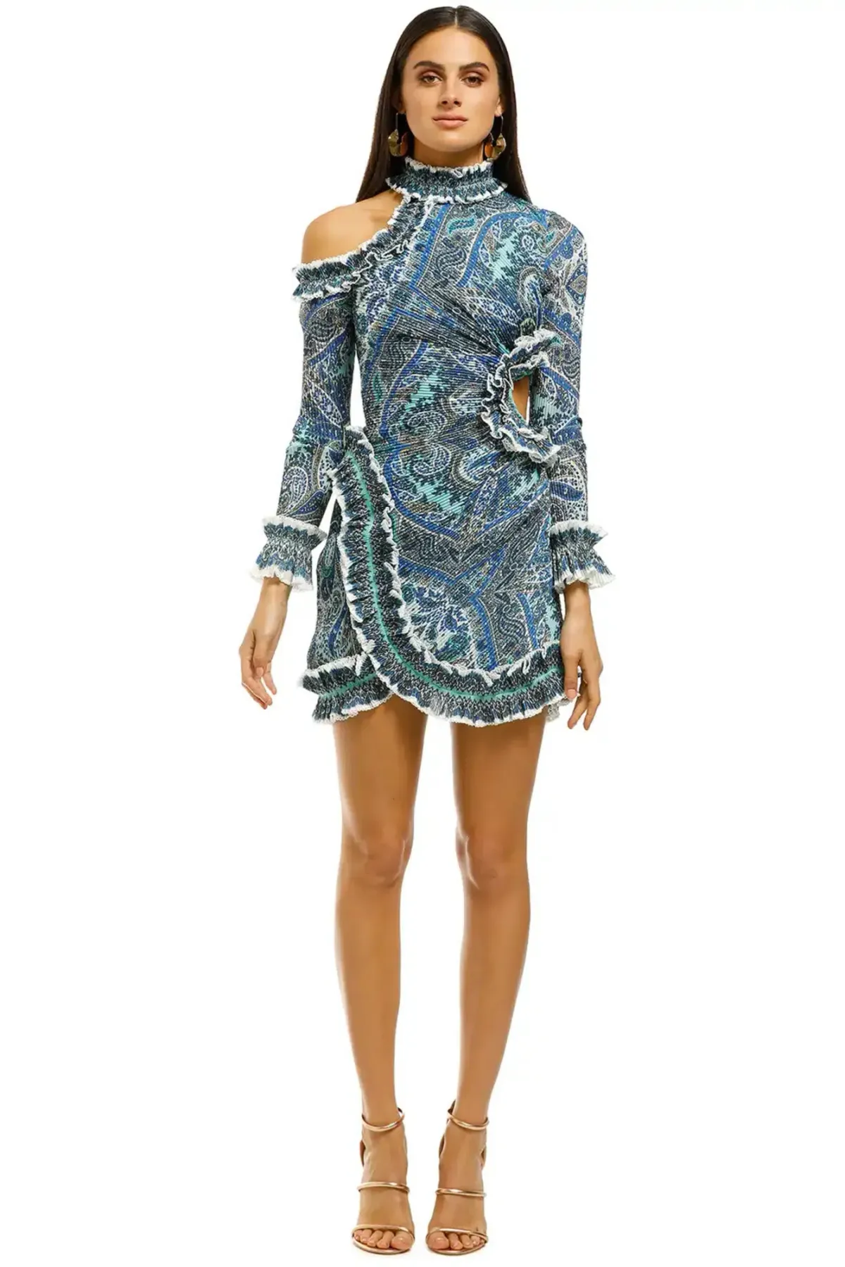 Zimmerman Moncur Asymmetric Mini Dress Print Size AU 8 for rent on The Volte - main image