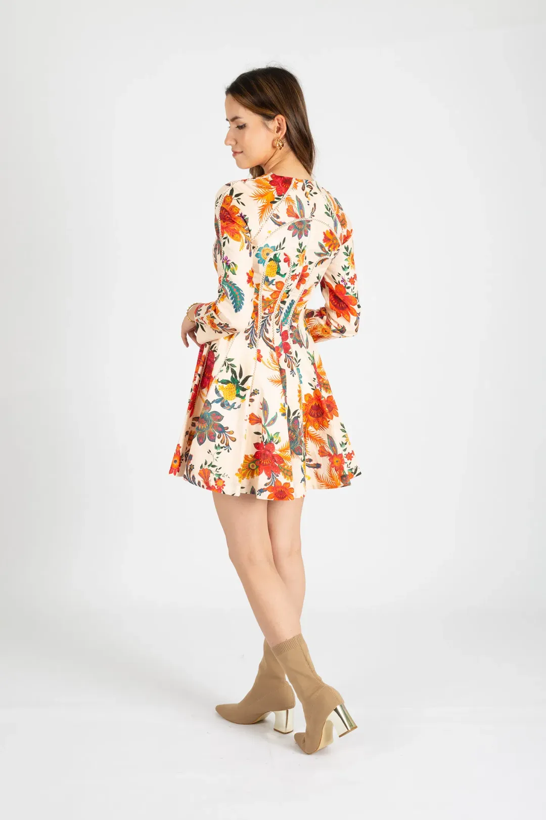 Zimmermann Ginger Fit & Flare Mini Dress Floral Size 0 / AU 8 for rent on The Volte - main image