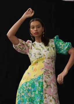 Alemais Kenzie Patchwork Floral Midi Dress Multi Size AU 10 for rent on The Volte - image 2