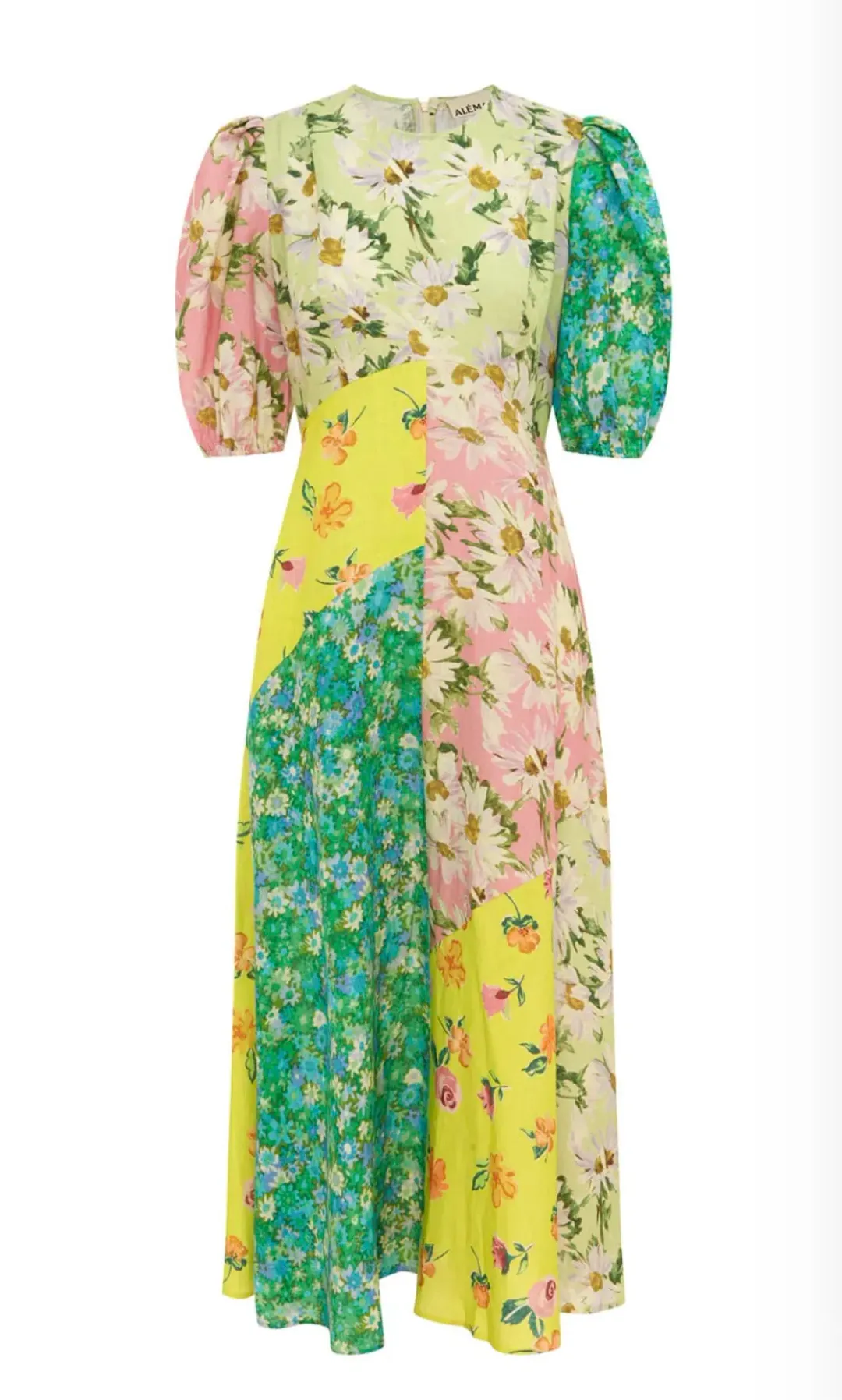 Alemais Kenzie Patchwork Floral Midi Dress Multi Size AU 10 for rent on The Volte - main image
