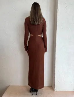 Camilla and Marc Haywood Twisted Dress in Cocoa Brown Size XS / AU 6  for rent on The Volte - image 3