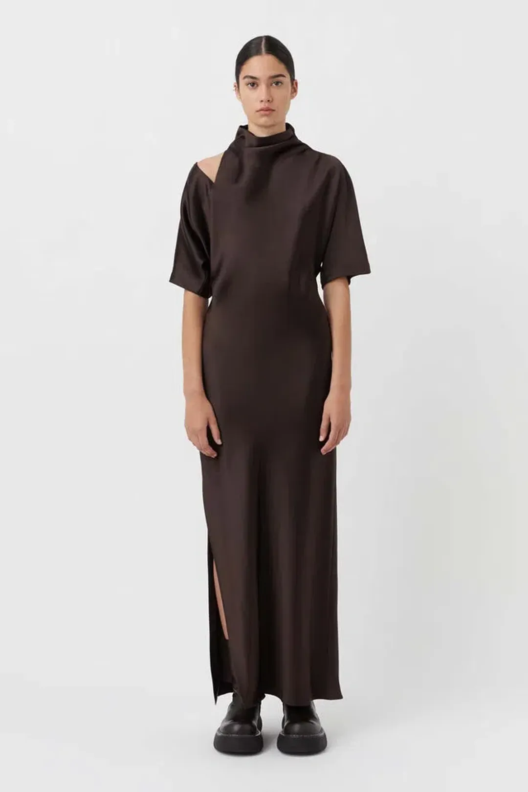 Camilla & Marc Sorrell Maxi Dress in Chocolate Size 14 for rent on The Volte - main image